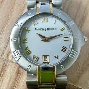 Rare Christian Bernard Paris ladies two tone Angara watch NEW BATTERY